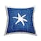 Stupell Industries White Starfish Aquatic Animal Blue Background Throw Pillow, 18" x 18"